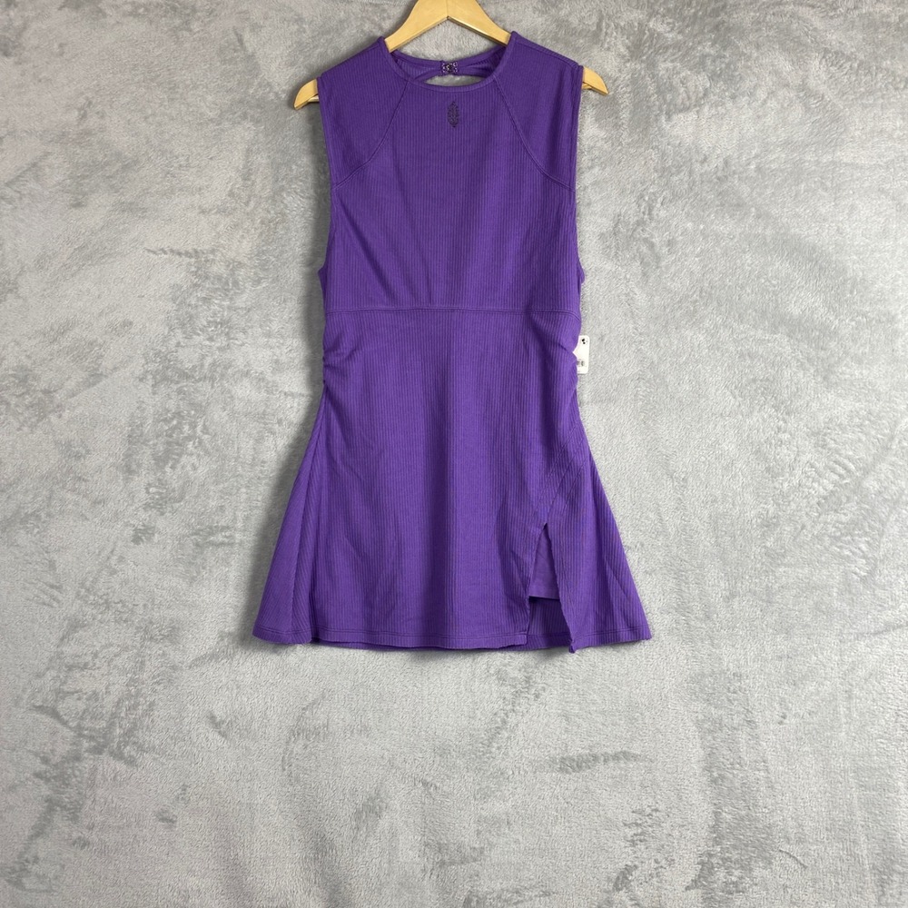 Free People Movement Super Berry Ribbed Exercise Dress Purple Large NWT